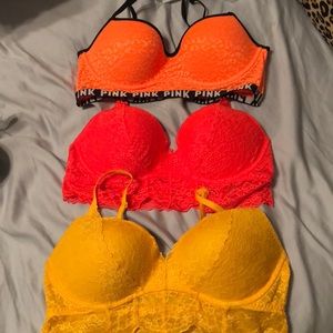 3 lace push up bras package deal